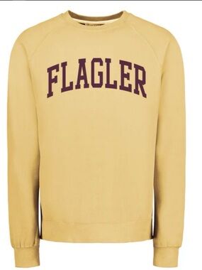 Flagler College Fleece Crewneck Sweatshirt, Yellow, NWOT, Women’s Size Small